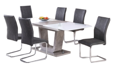 Large Extending Dining Table & 6 Dining Chairs