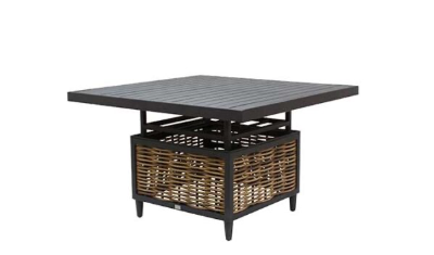Adjustable Dining Table with Aluminium Slat Top