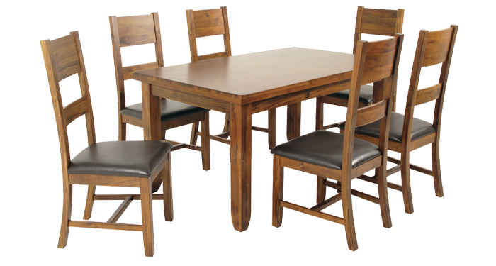 150cm Fixed Dining Table & 6 Chairs