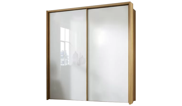 2 Door Sliding Robe - glass white front