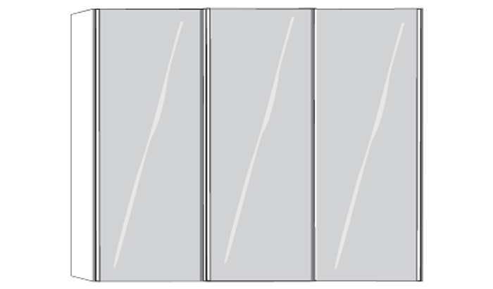 3 Door Sliding Robe - glass white front